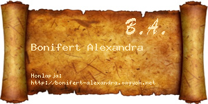 Bonifert Alexandra névjegykártya